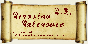 Miroslav Malenović vizit kartica